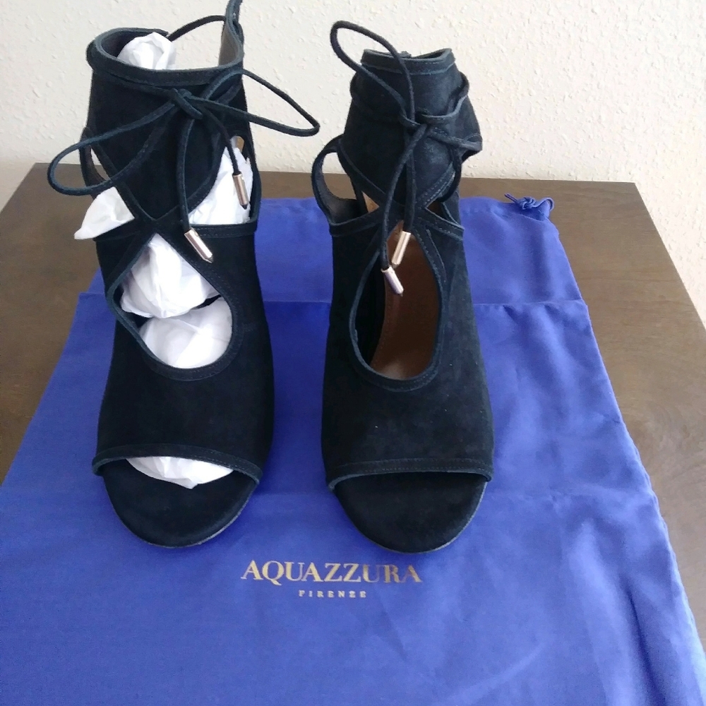 NWT Aquazzura Sexy Thing Black Booties Size 39.5